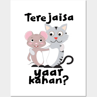 Teri Jaisa yaar kahan Hindi Friendship slogan Posters and Art